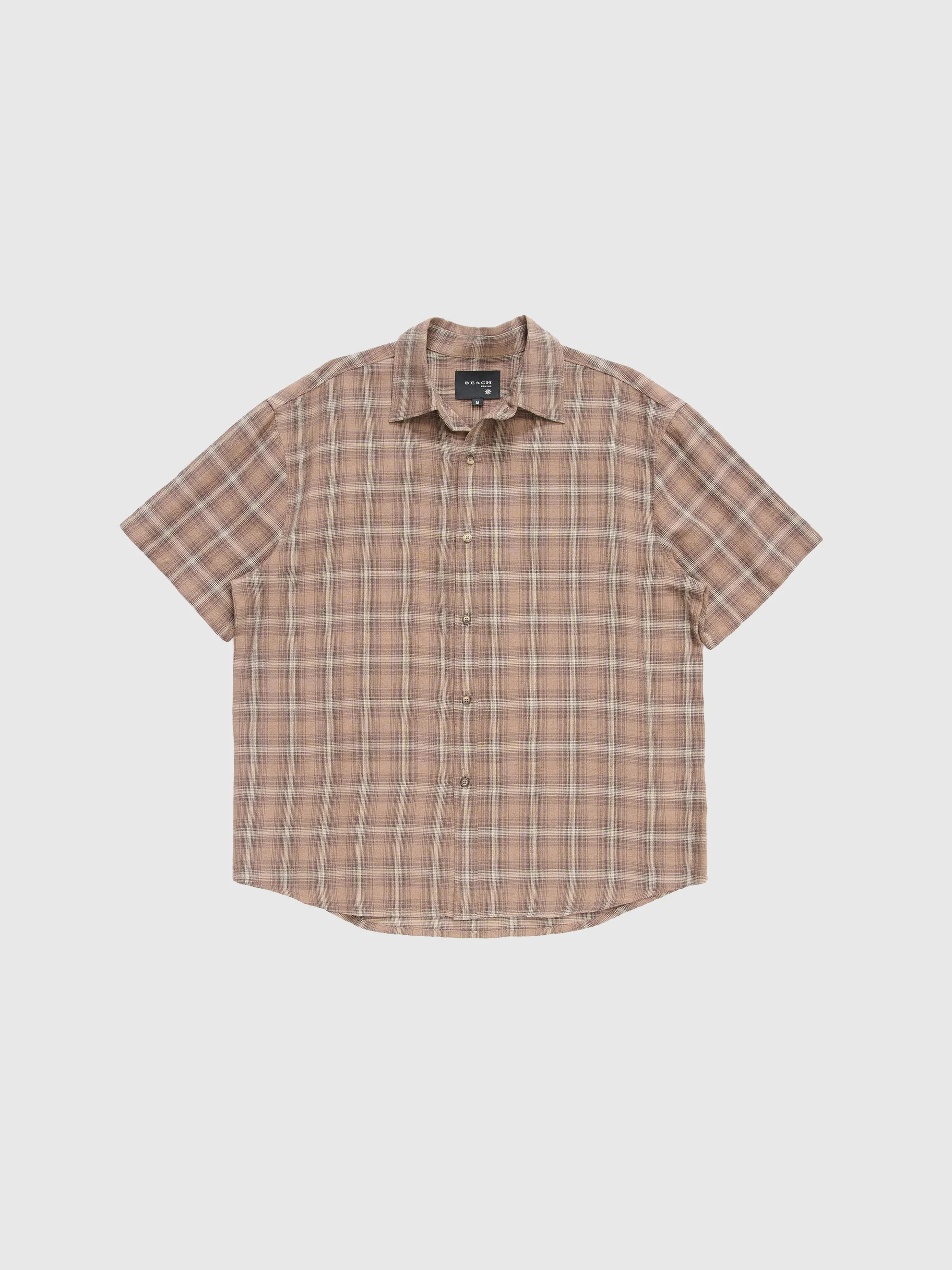 BEACH BRAINS Drop SS Shirt Brown Check - Image 5