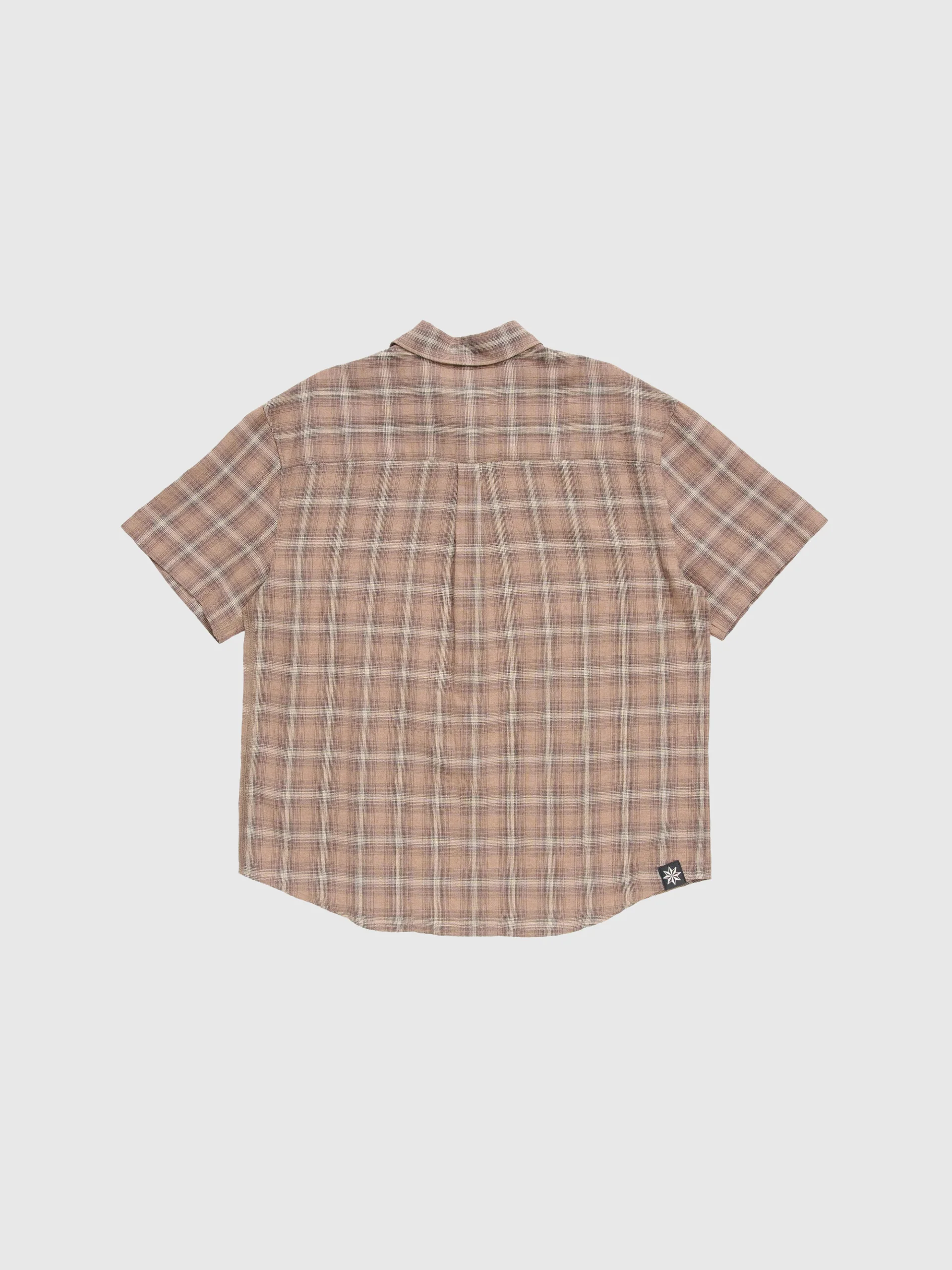 BEACH BRAINS Drop SS Shirt Brown Check - Image 6