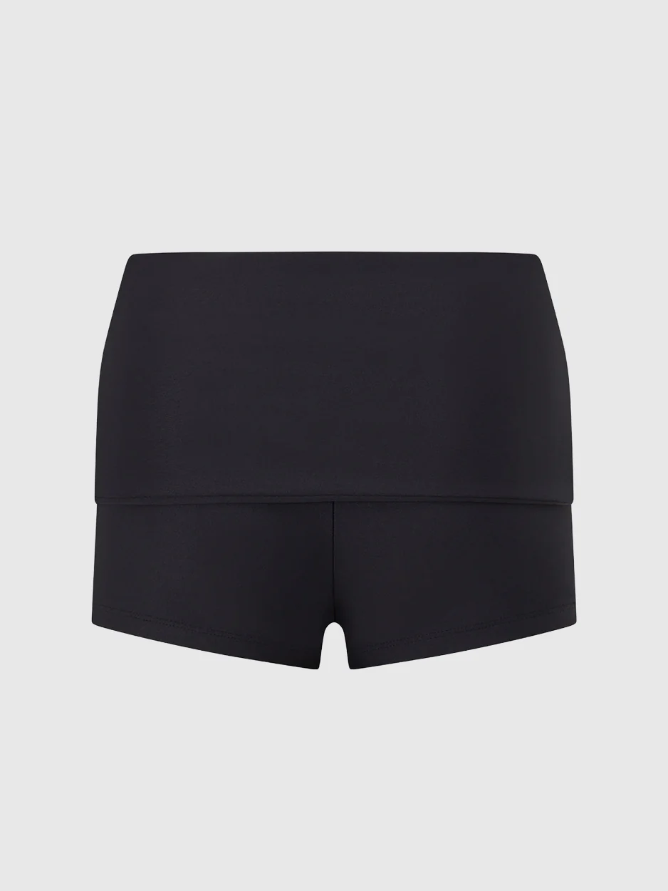 CMNTY GRDN Fold Over Swim Short Black - Image 3