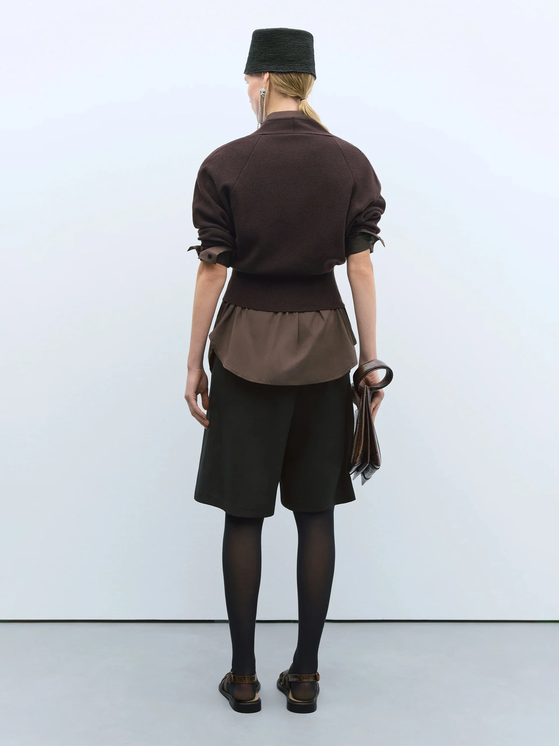 CORDERA Merino and Cashmere Cardigan Brown - Image 3