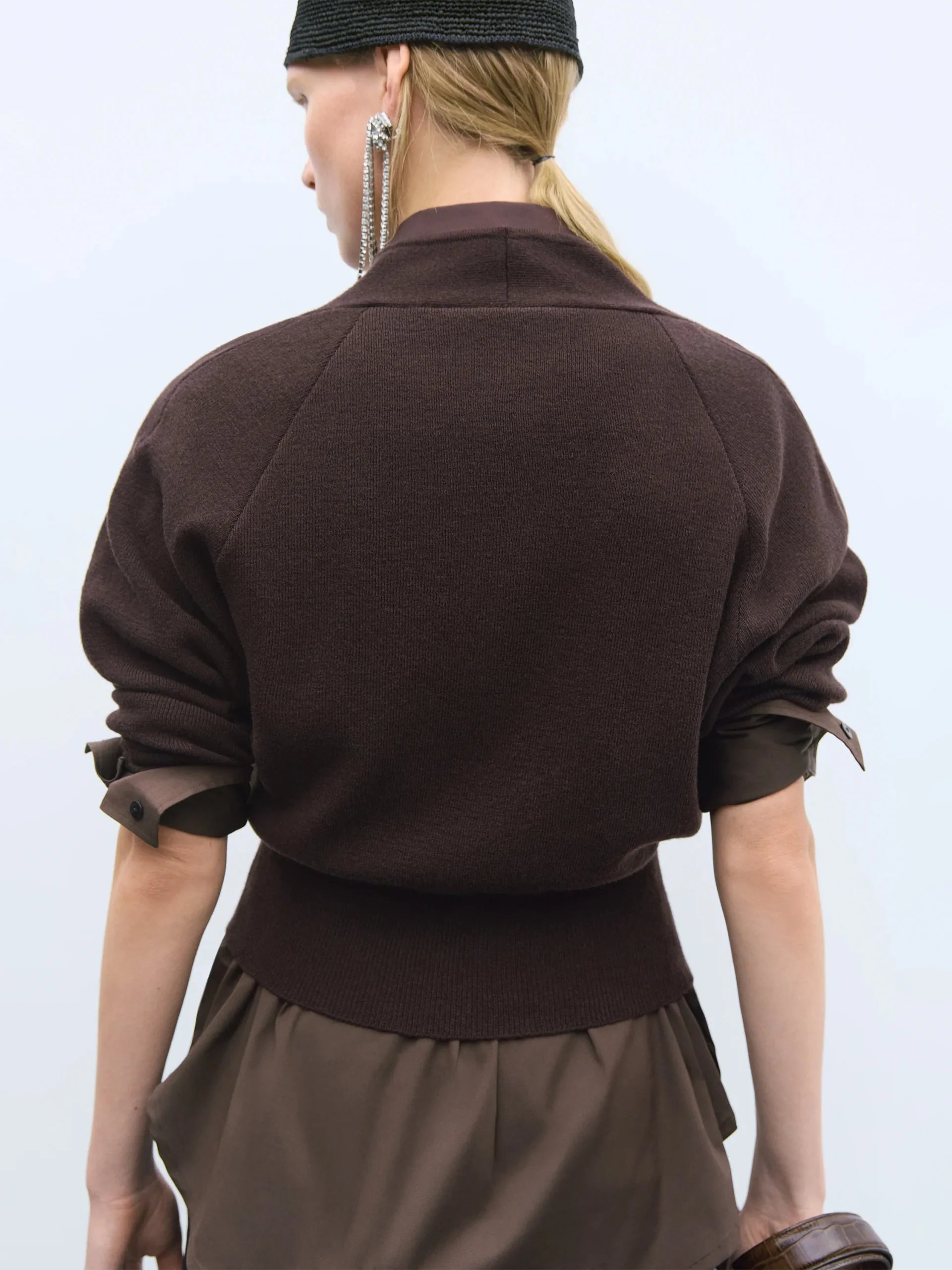 CORDERA Merino and Cashmere Cardigan Brown - Image 4