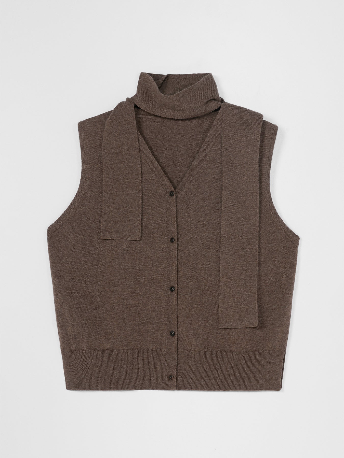 CORDERA Merino Wool Lace Waistcoat Taupe - Image 4