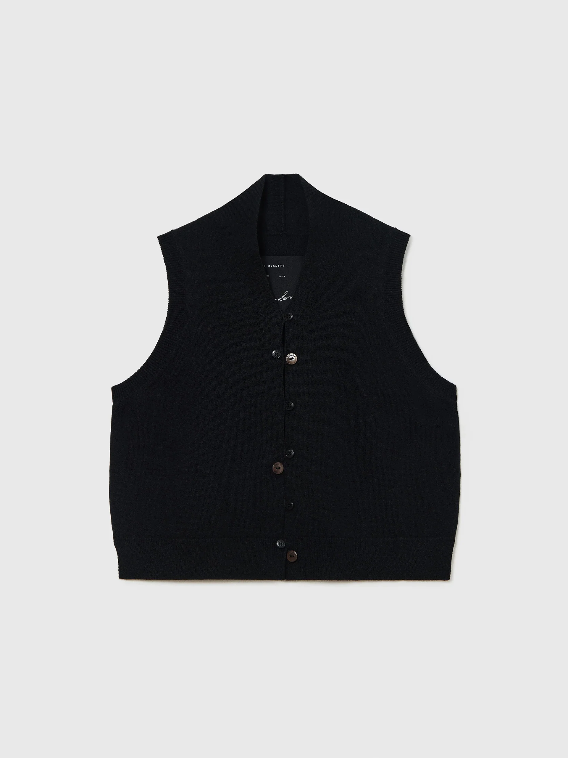 CORDERA Merino Wool Waistcoat Black - Image 5