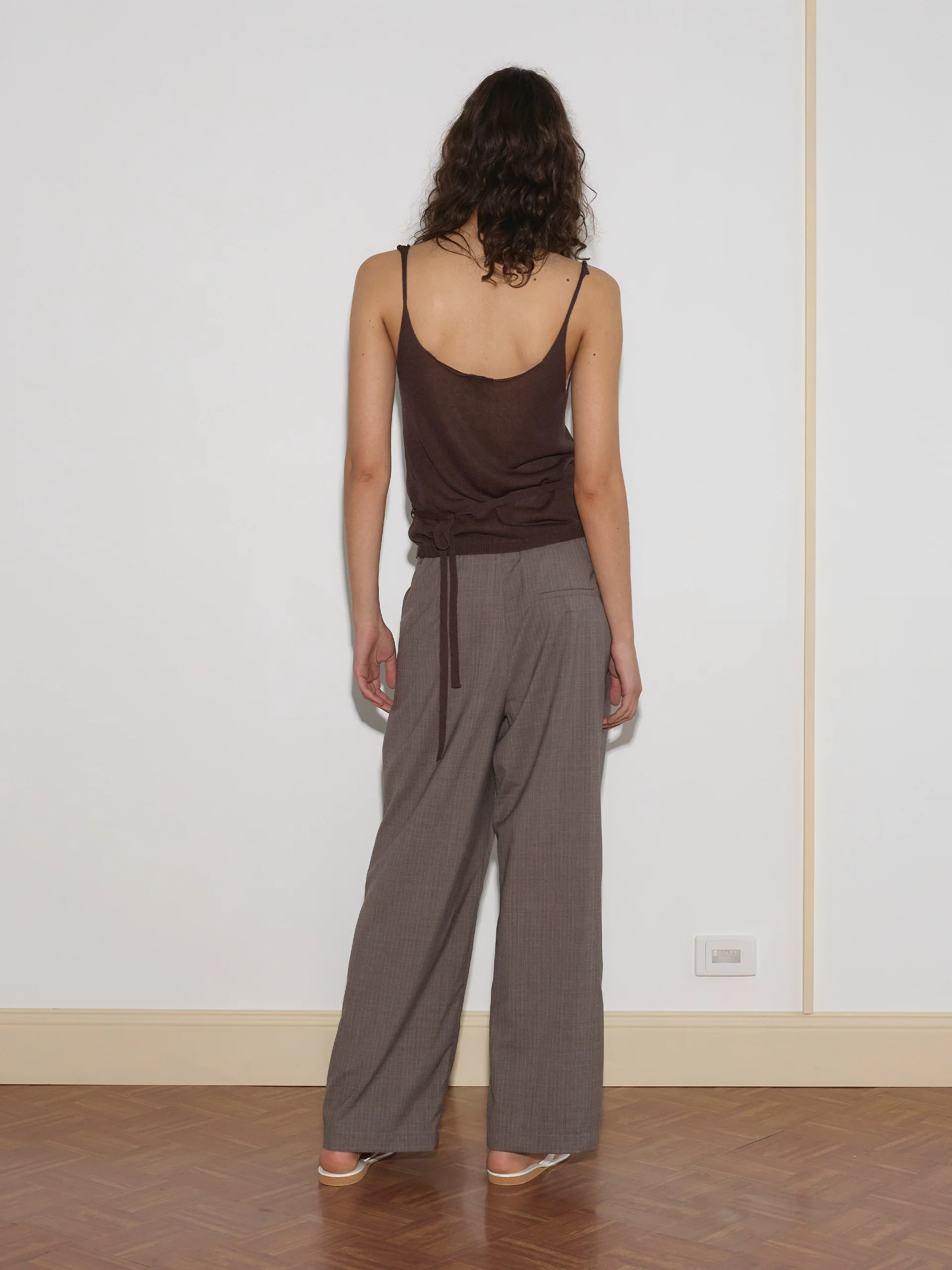 Deiji Studios Belt Loop Pant Grey Pink Stripe - Image 7