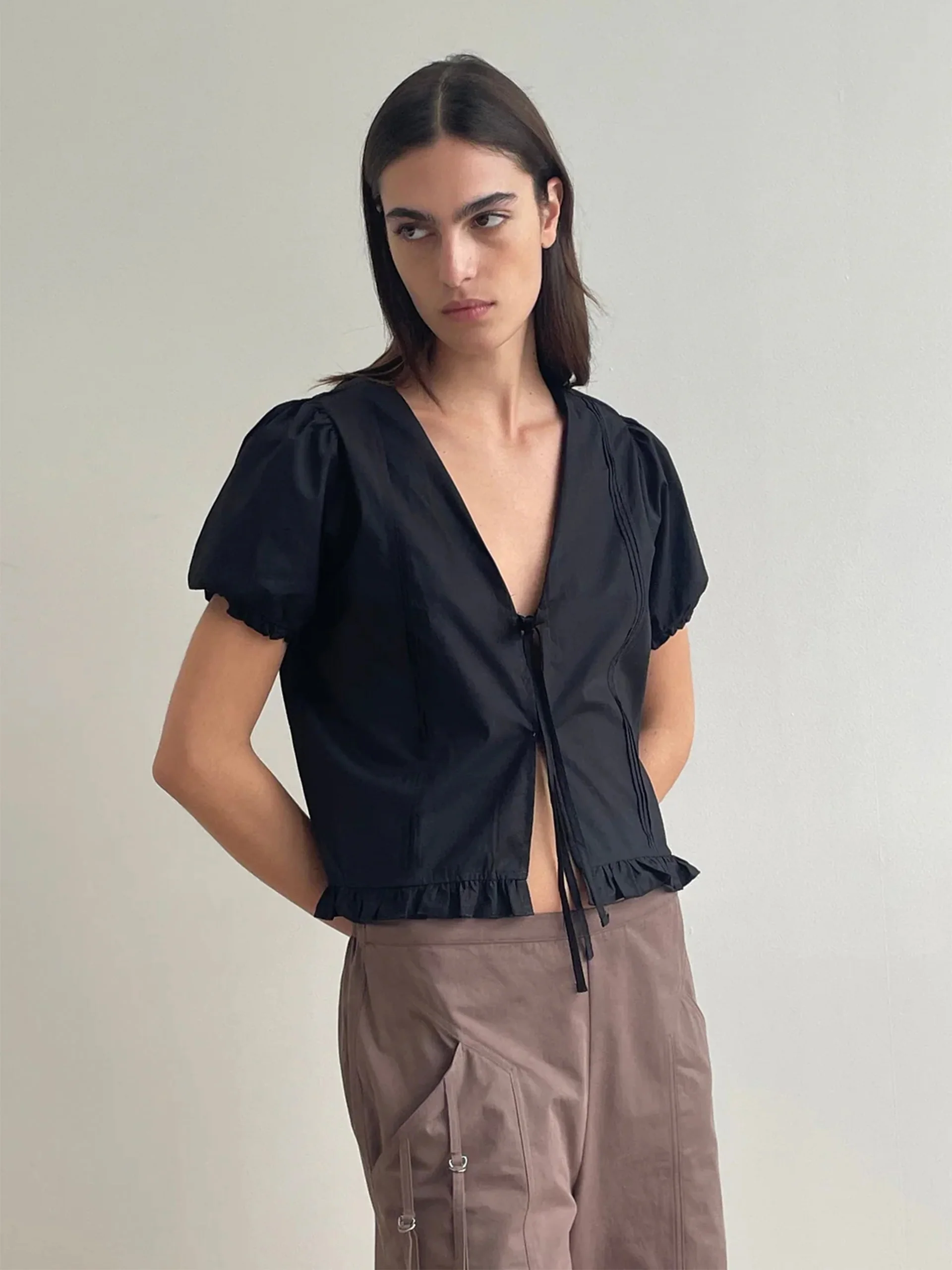 Deiji Studios Pintuck Top Black - Image 5