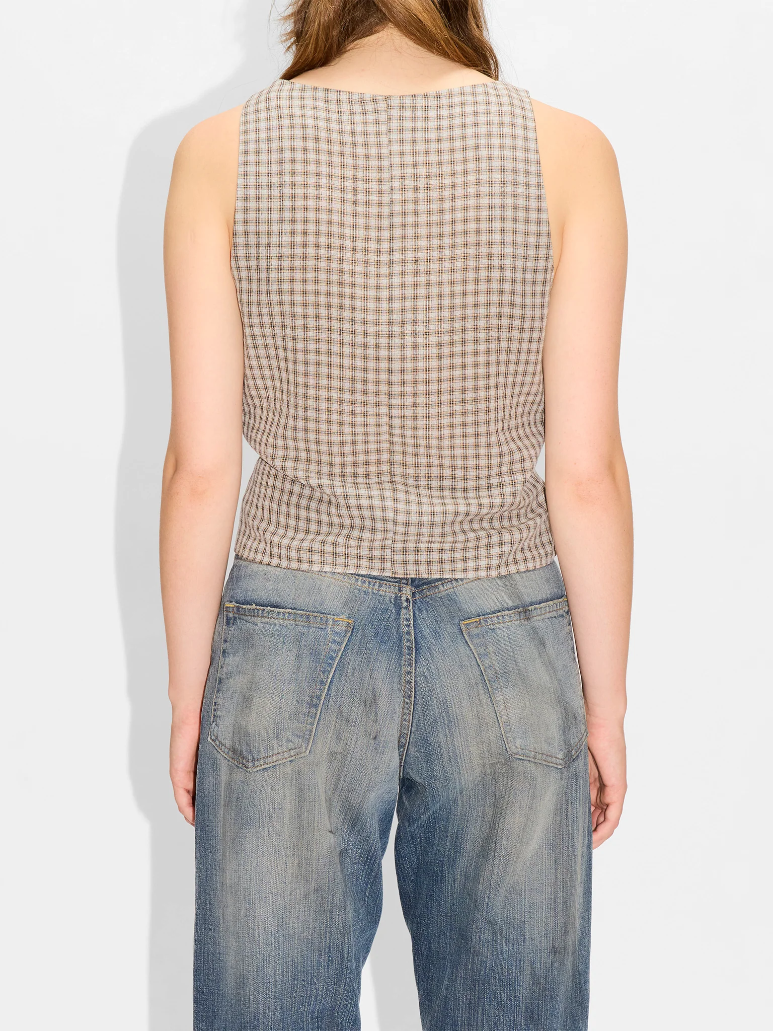 HOPE East Top Soft Grey Check - Image 3