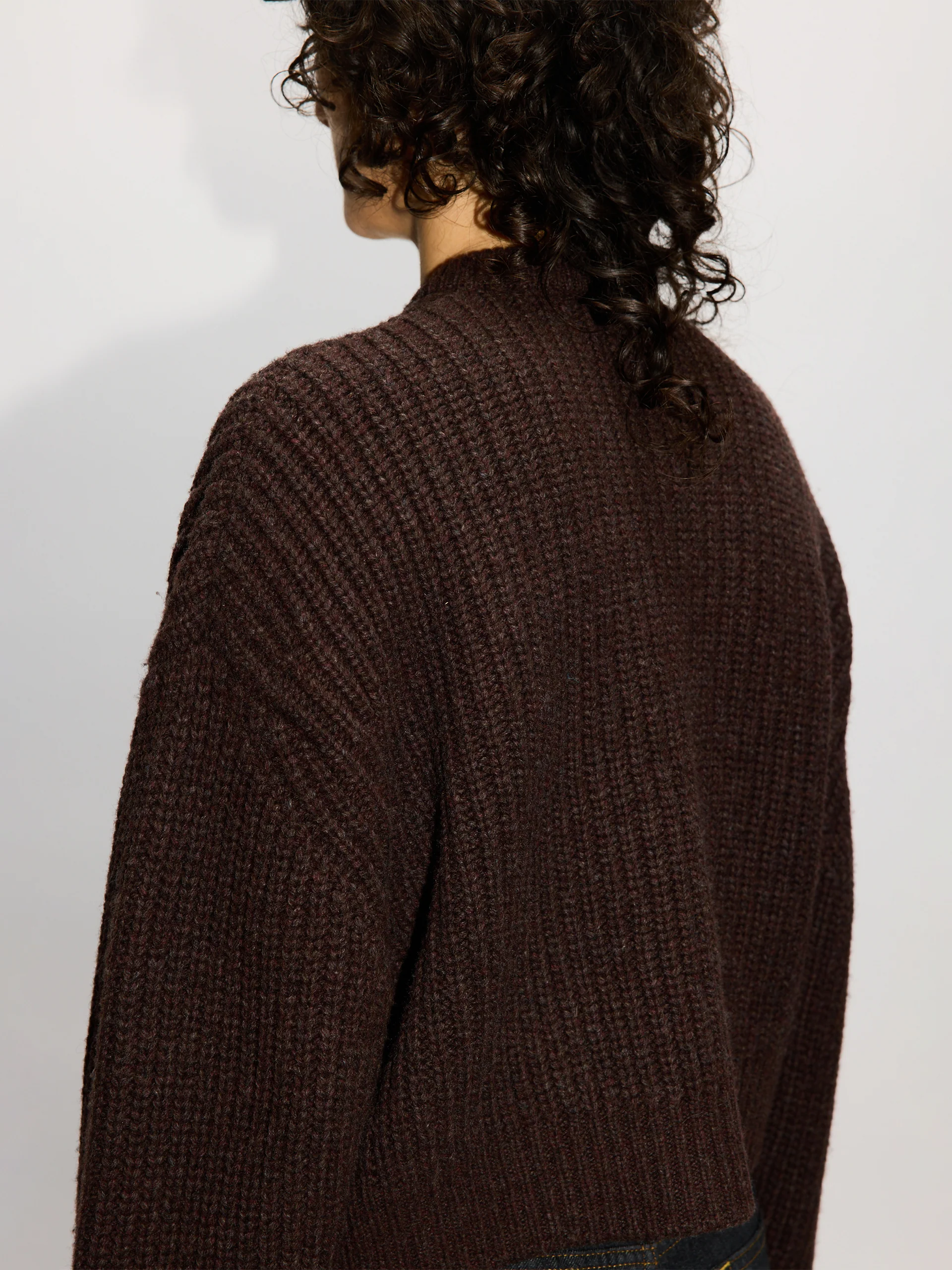 HOPE Red Earth Melange Wool Bomber Cardigan - Image 3