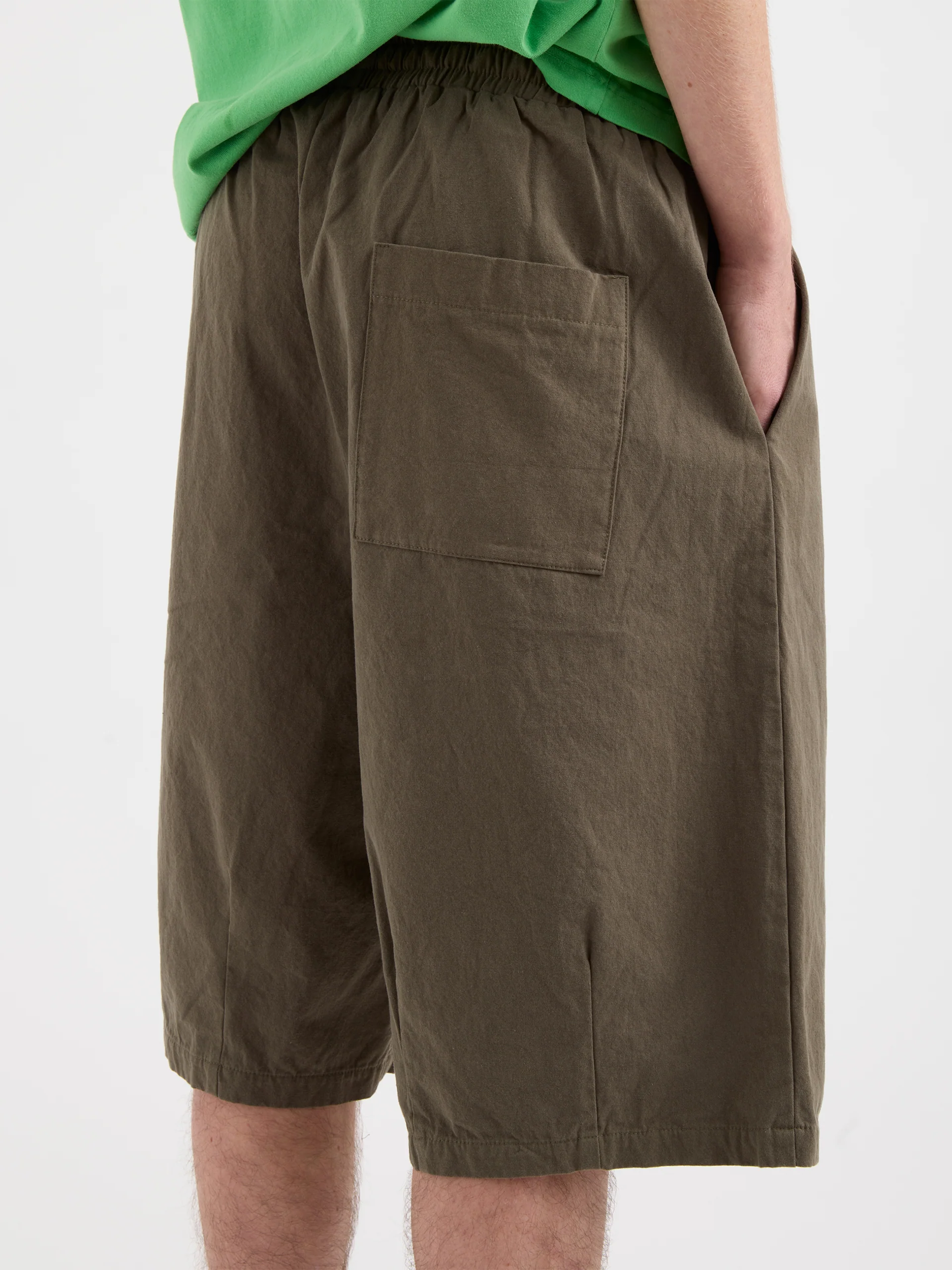 Pseushi Elasticated Cotton Short Bark - Image 3
