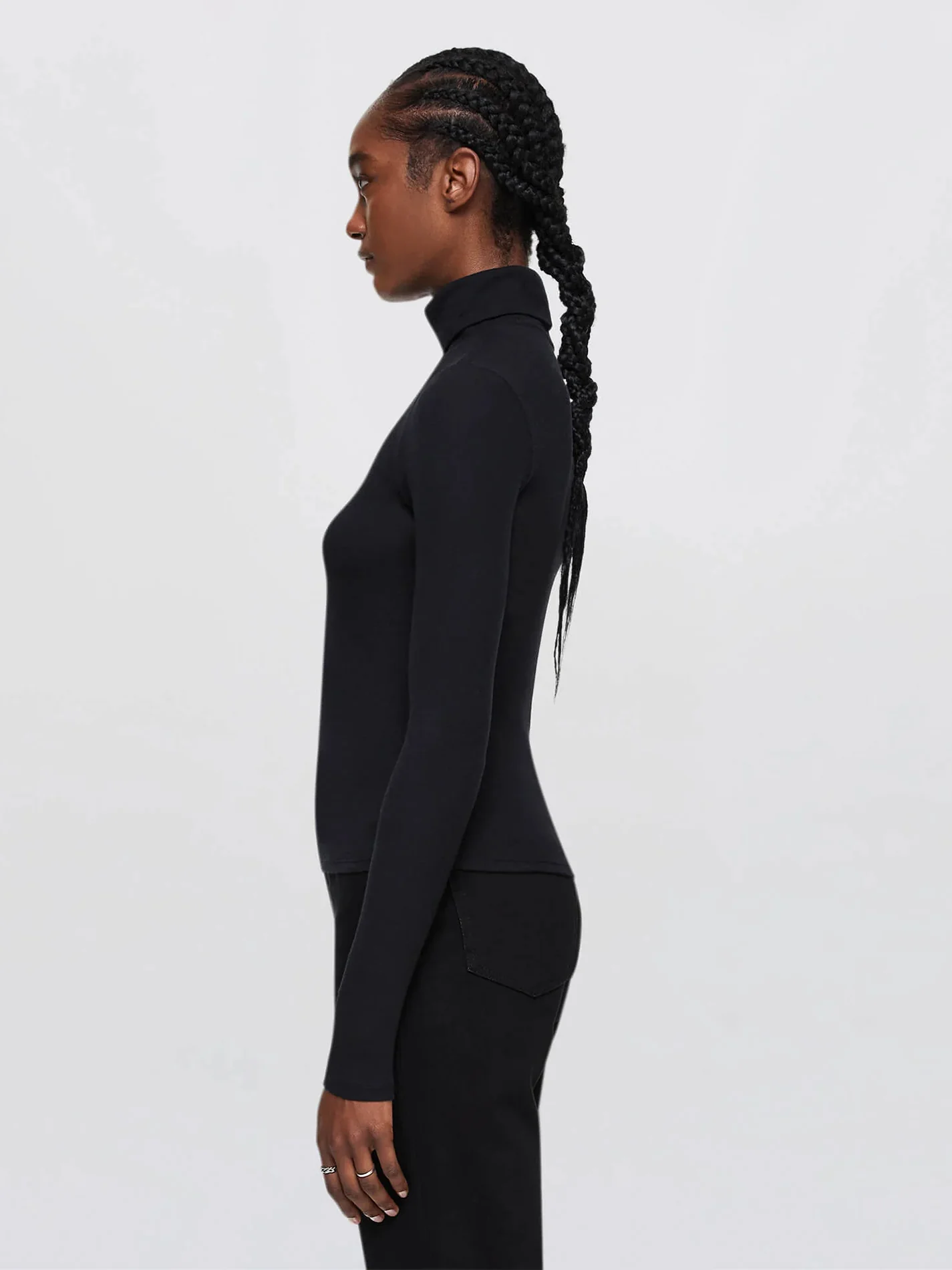 RE/DONE Ribbed Turtleneck Black - Image 3