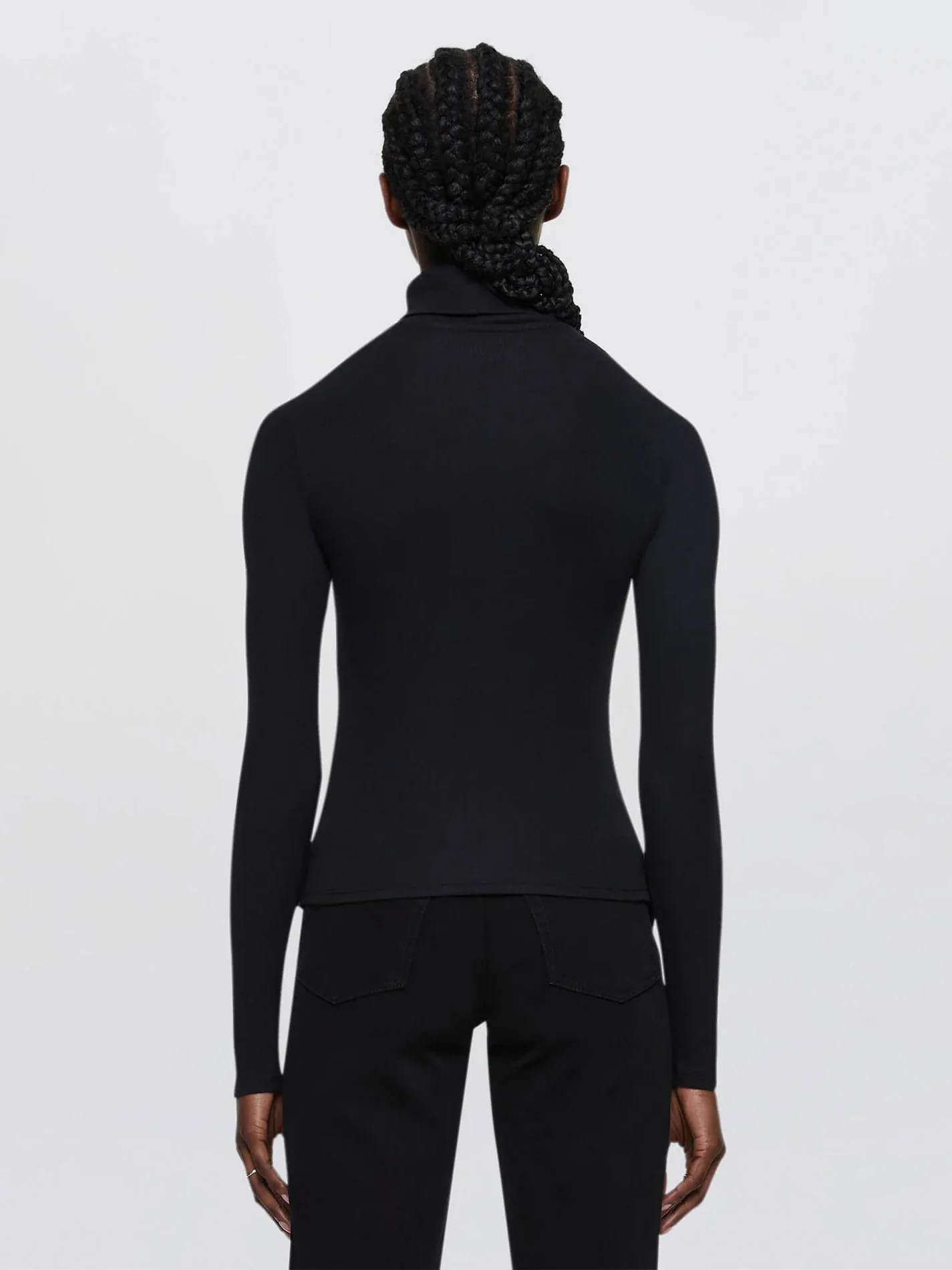 RE/DONE Ribbed Turtleneck Black - Image 4