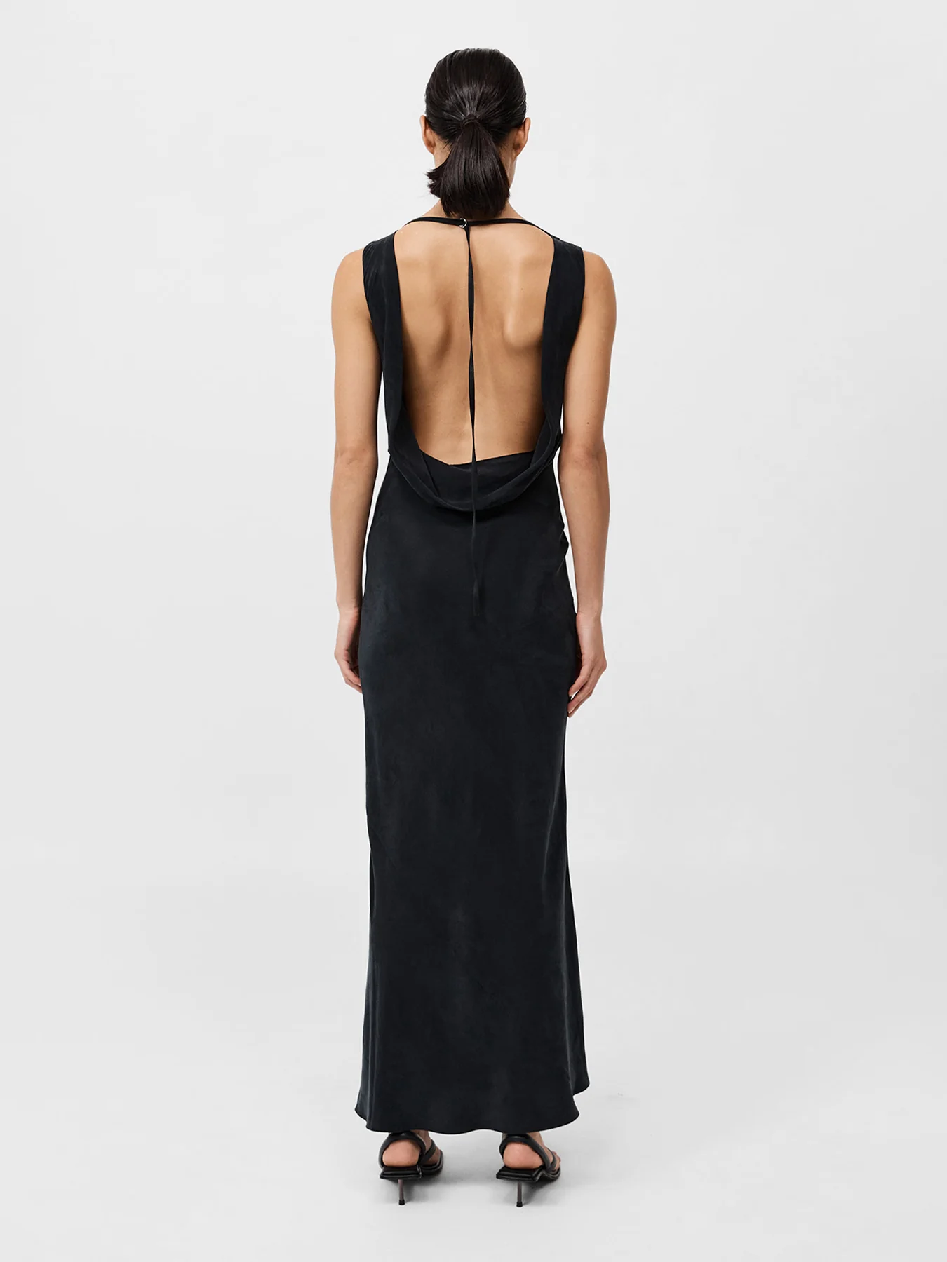St. Agni Draped Cowl Dress Black - Image 4
