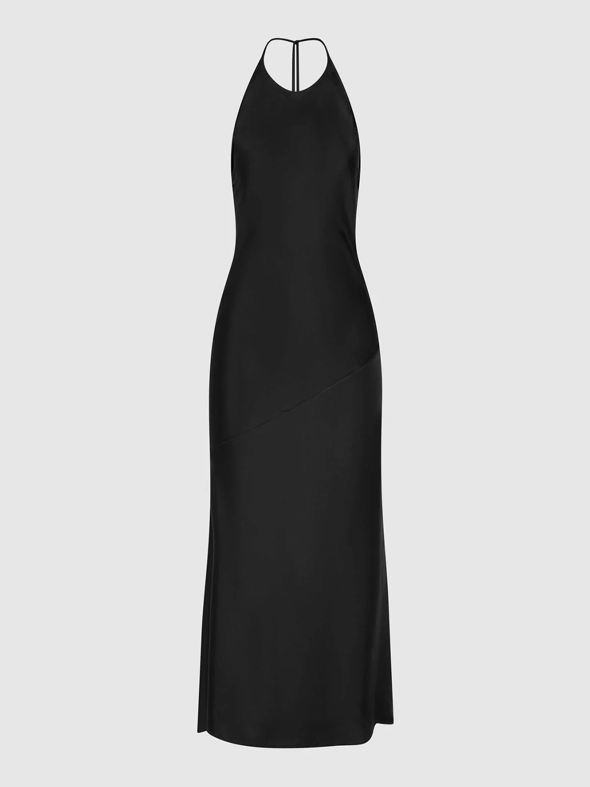 St. Agni Silk Twill Halter Dress Black - Image 8