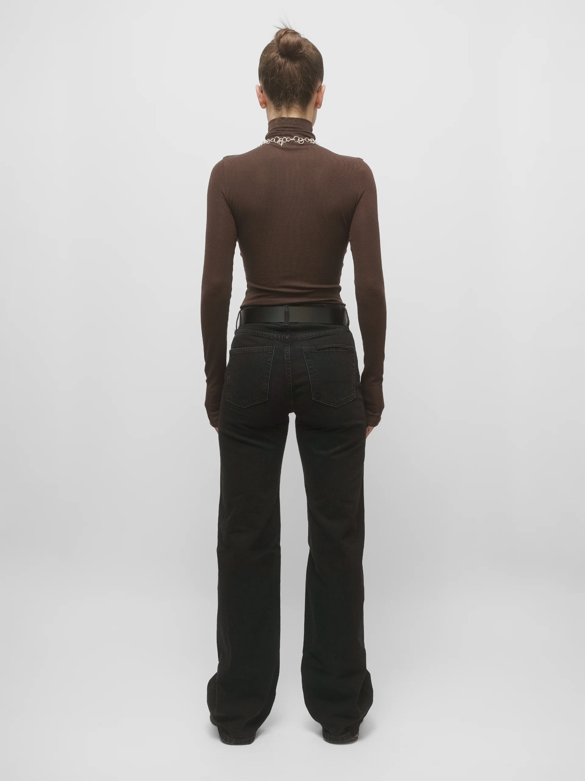 The Lair Apparel Anja Mock Neck Long Sleeve Top Cocoa - Image 4