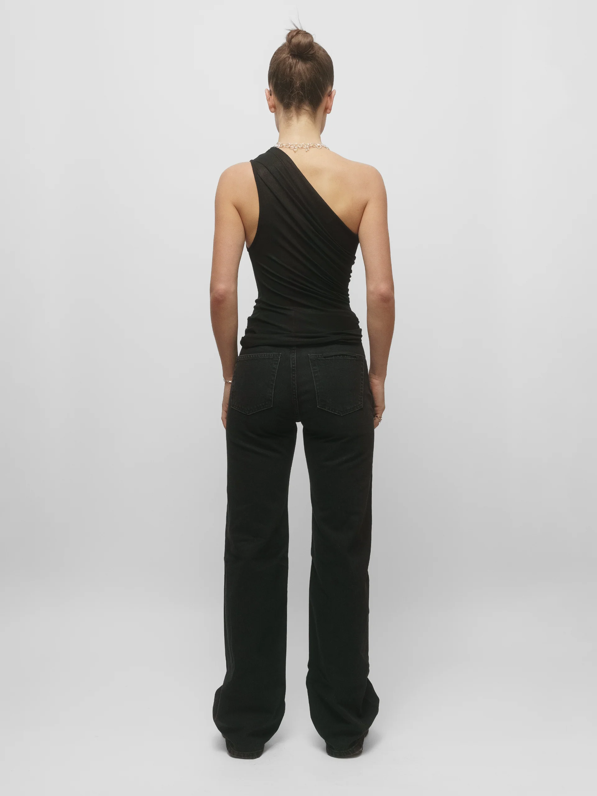 The Lair Apparel Anja One Shoulder Top Black - Image 8
