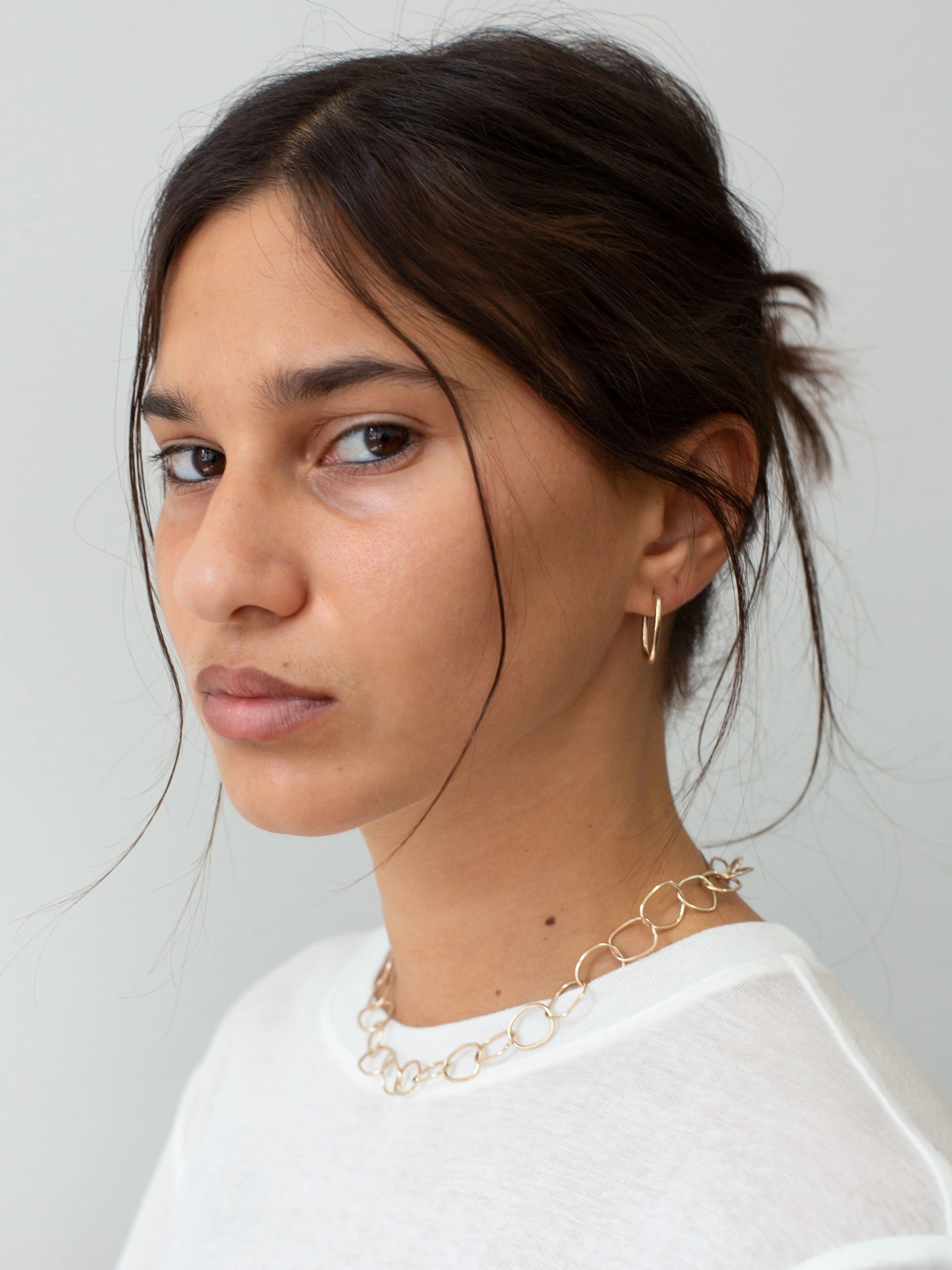 The Lair Jewellery Noguchi Hoops Medium 9ct Yellow Gold - Image 5