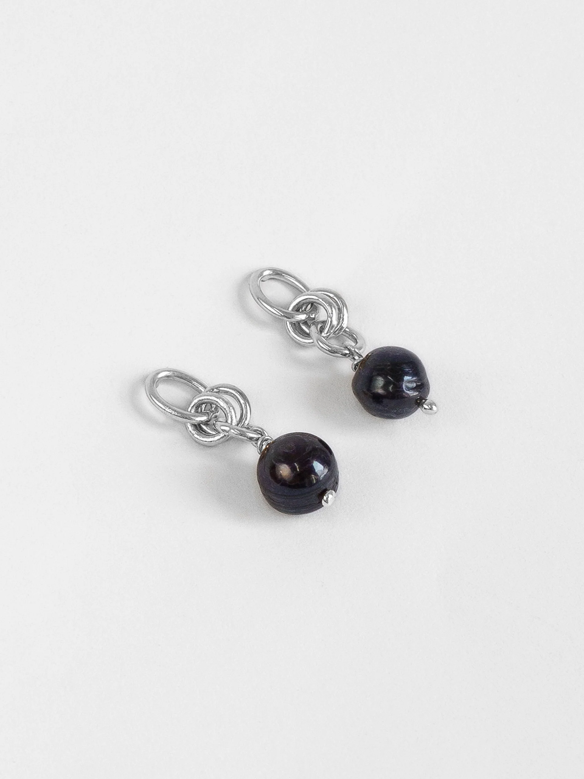 The Lair Jewellery Tansui Earrings Black Keshi Pearl Silver - Image 3